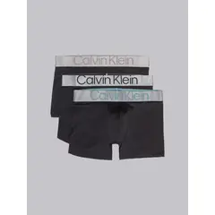 CALVIN KLEIN - Pack 3 Bóxers Low Rise Trunk Steel Micro Negro