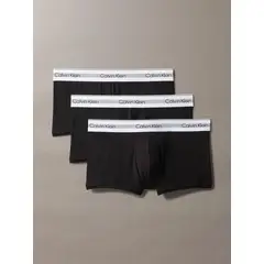 CALVIN KLEIN - Pack 3 Bóxers Low Rise Trunk Modern Air Negro