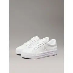 CALVIN KLEIN - Zapatillas de Cuero Vulc Flatform Blanco