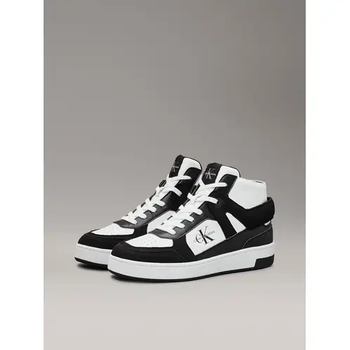 CALVIN KLEIN - Zapatillas de Cuero Basket Cupsole Mid Negro