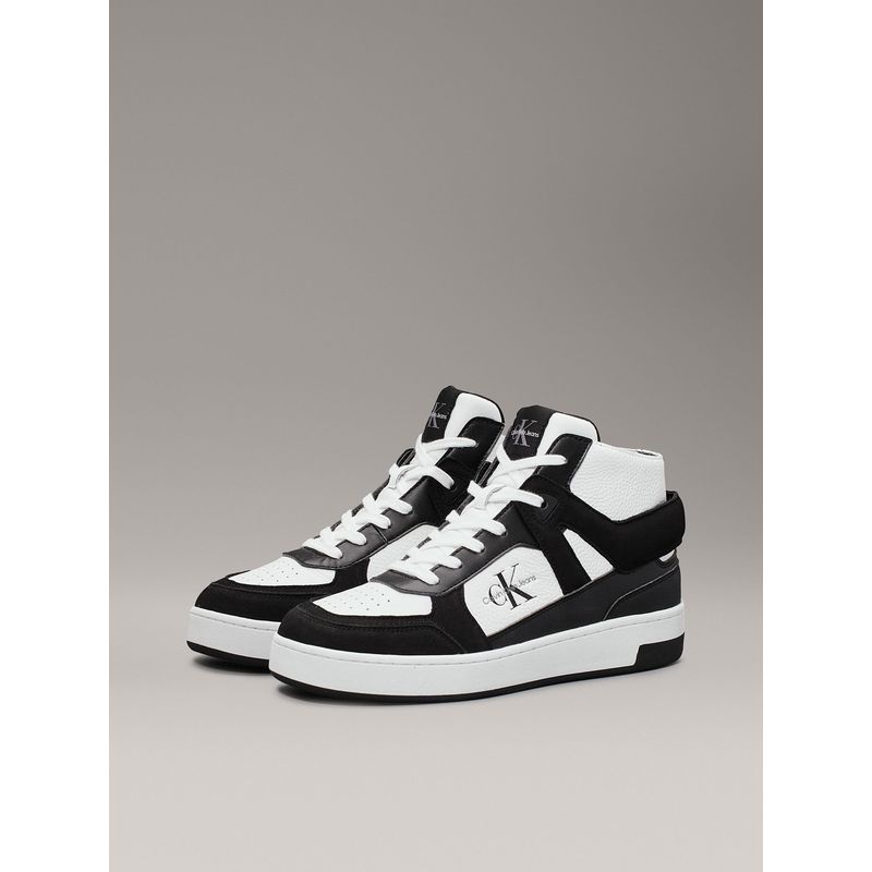 CALVIN KLEIN - Zapatillas de Cuero Basket Cupsole Mid Negro Calvin Klein
