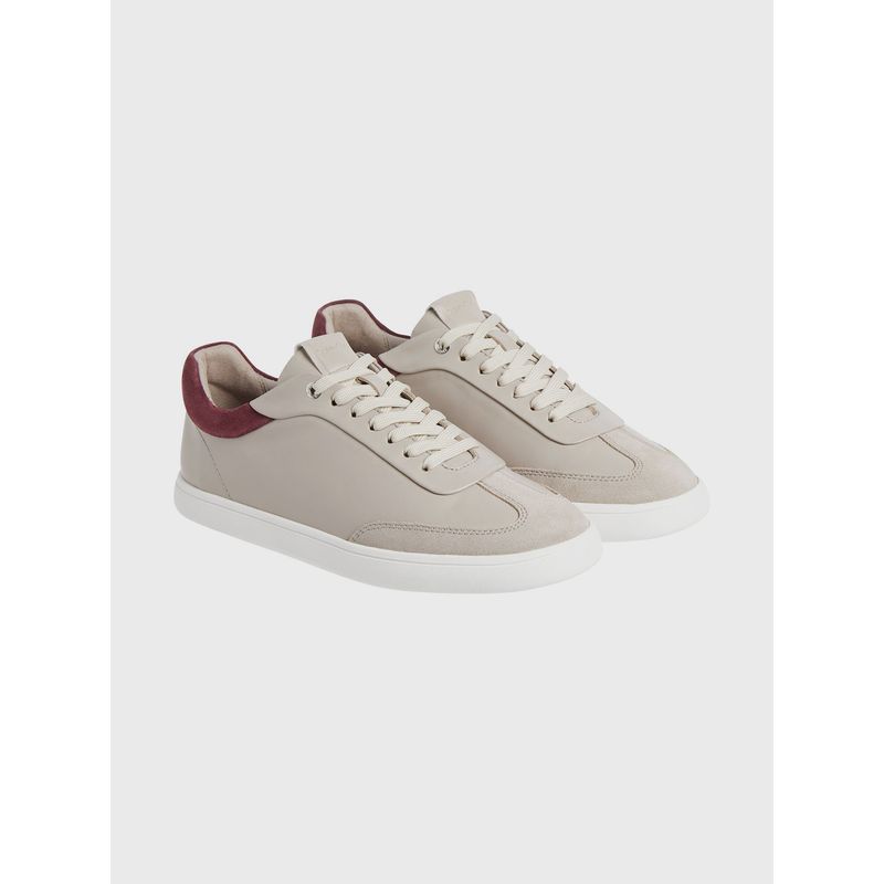 CALVIN KLEIN - Zapatillas de Cuero Cupsole Lace Mix Beige Calvin Klein