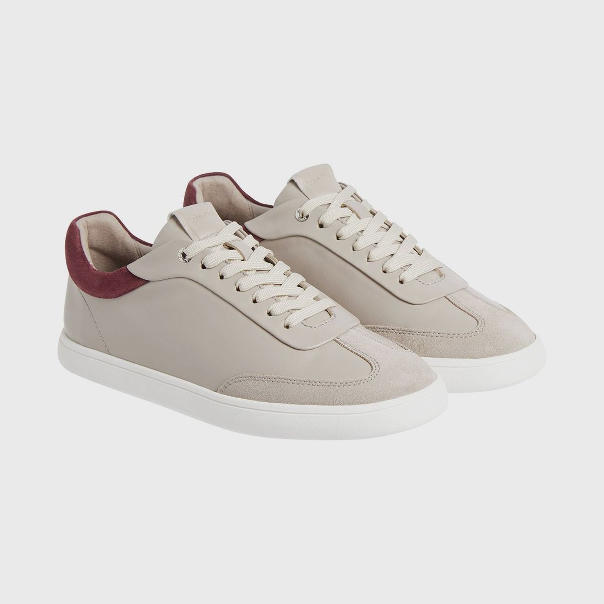 CALVIN KLEIN - Zapatillas de Cuero Cupsole Lace Mix Beige Calvin Klein