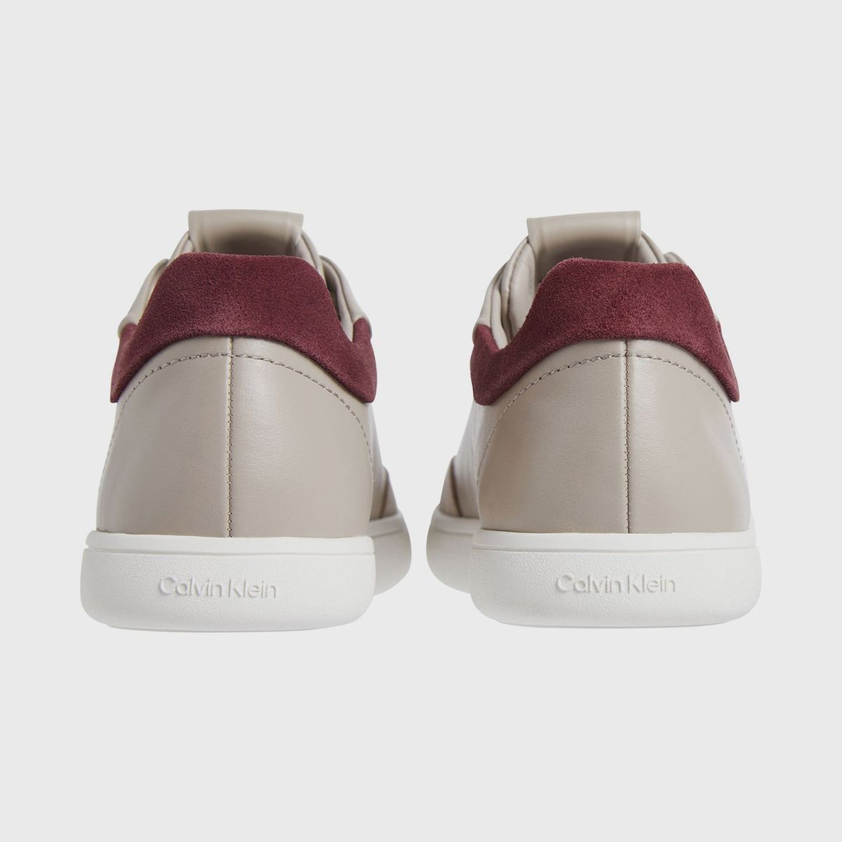 CALVIN KLEIN - Zapatillas de Cuero Cupsole Lace Mix Beige Calvin Klein