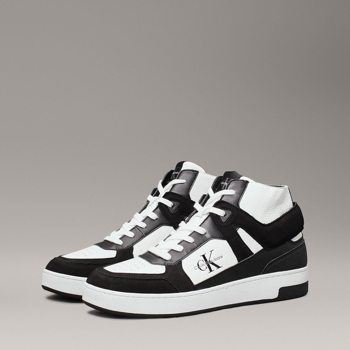 CALVIN KLEIN - Zapatillas de Cuero Basket Cup Mid Negro Calvin Klein