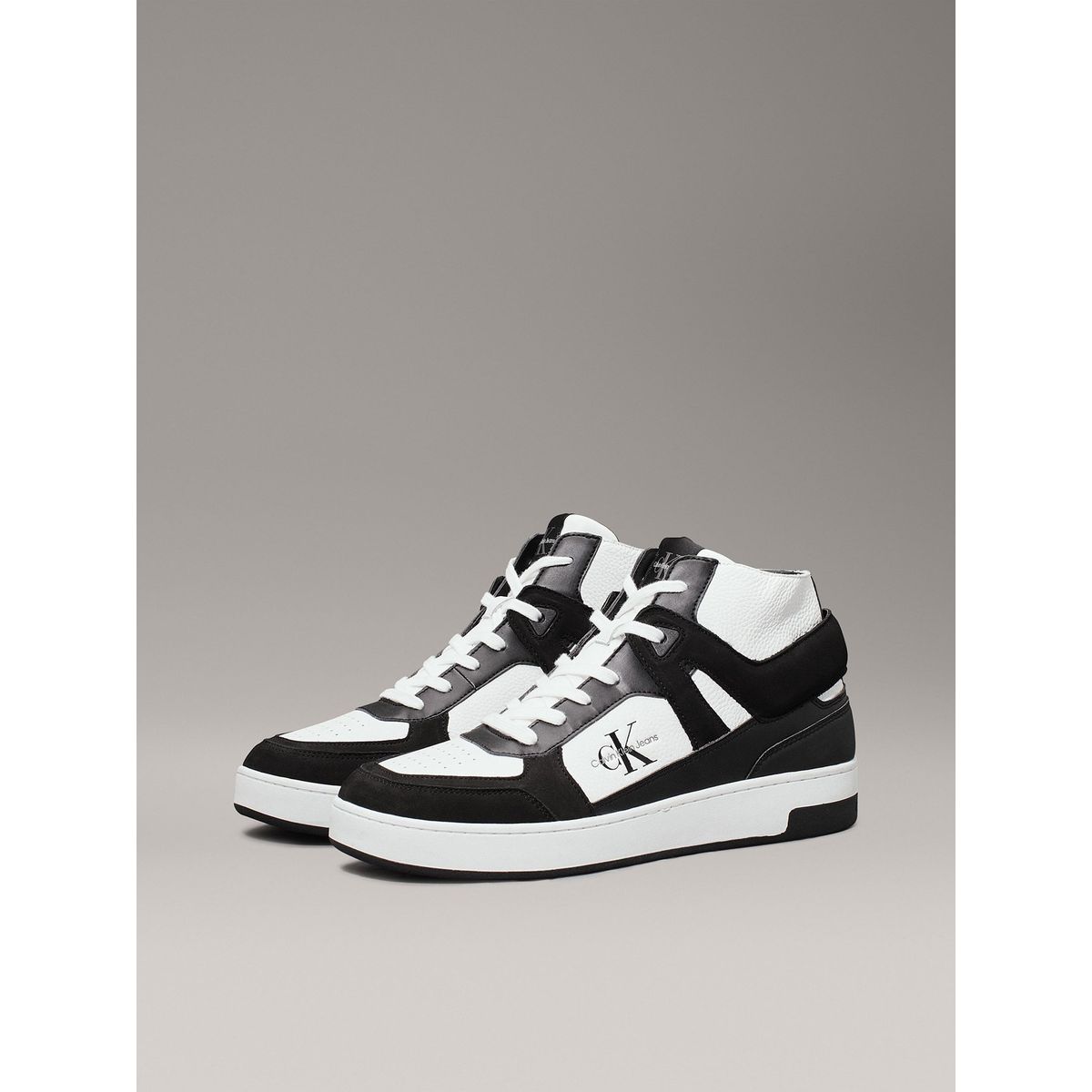 CALVIN KLEIN - Zapatillas de Cuero Basket Cup Mid Negro Calvin Klein