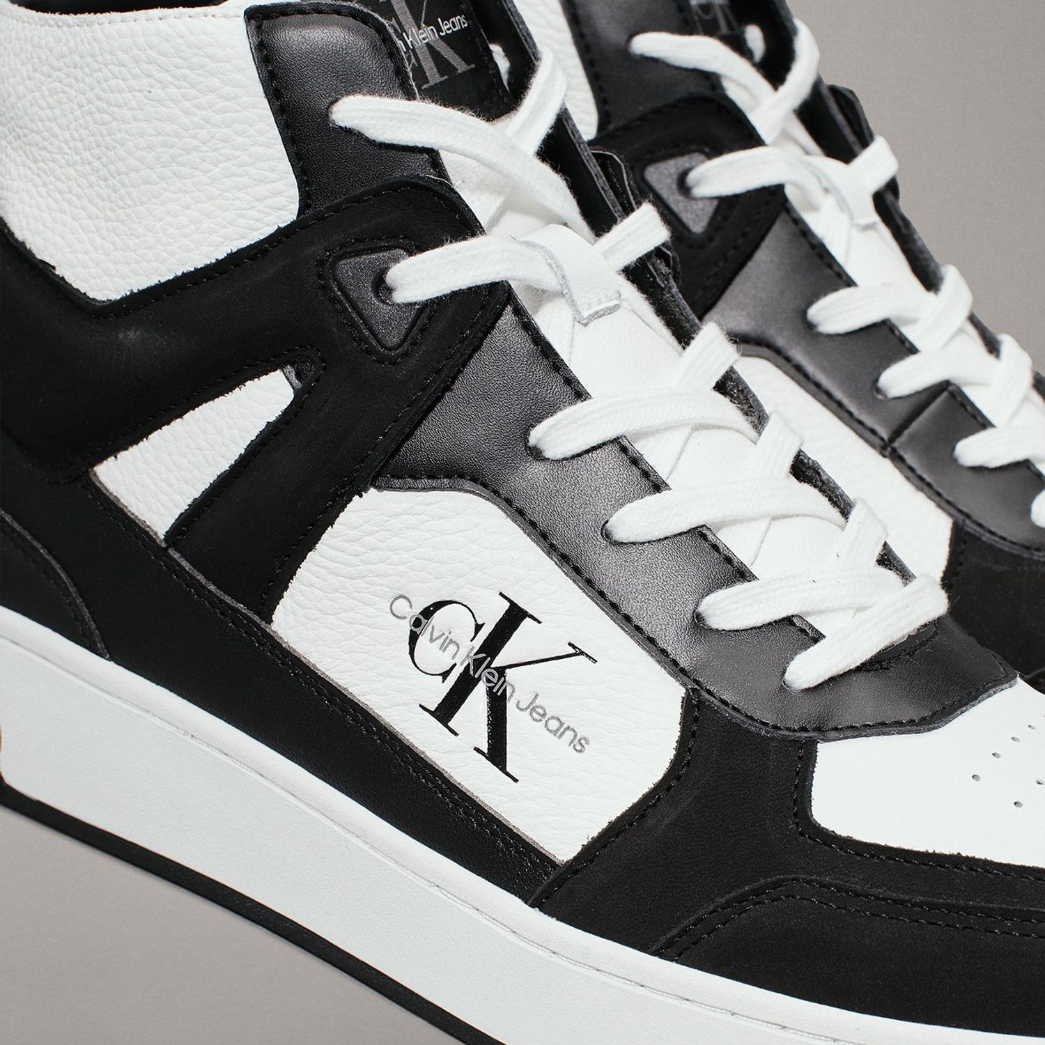 CALVIN KLEIN Zapatillas de Cuero Basket Cup Mid Negro Calvin Klein