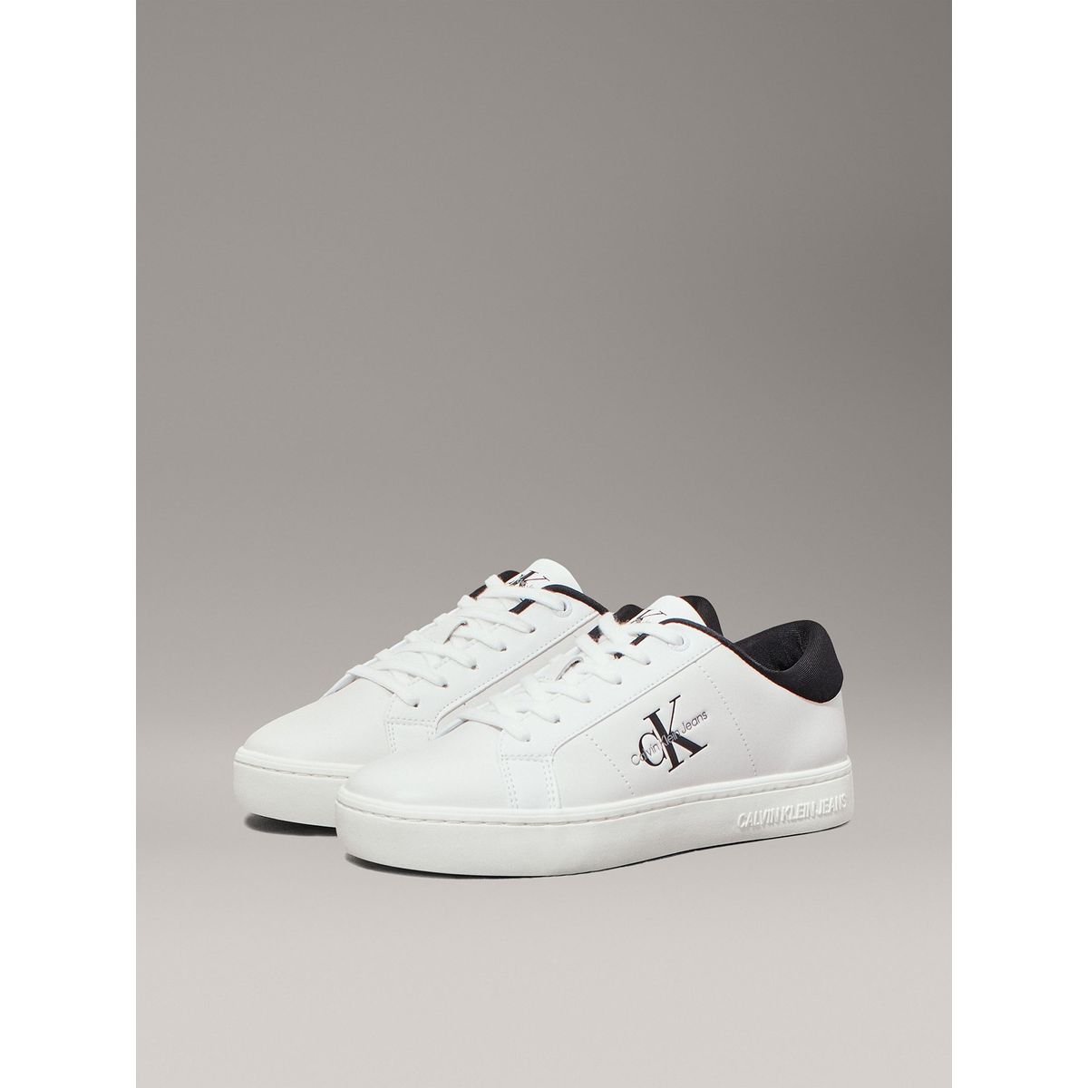 CALVIN KLEIN - Zapatillas de Cuero Classic Cupsole Blanco Calvin Klein