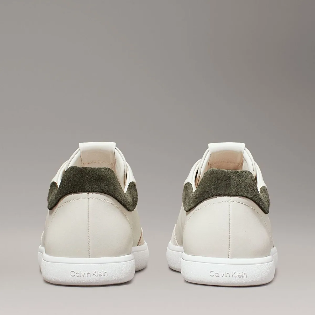 CALVIN KLEIN - Zapatillas de Cuero Cupsole Lace Mix Beige Calvin Klein