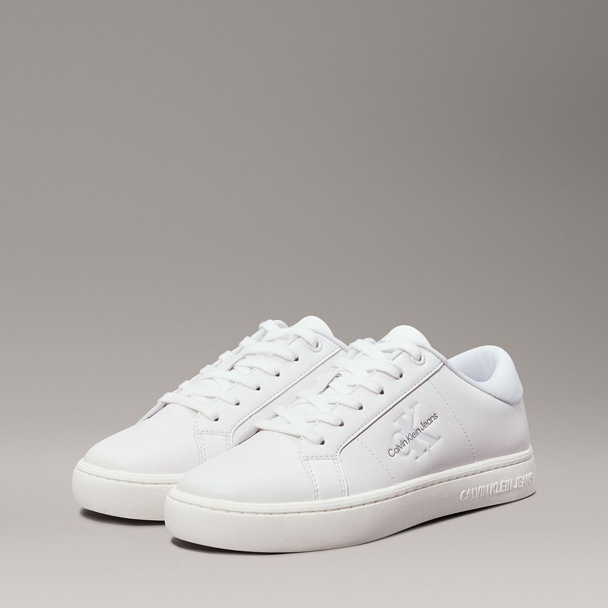 CALVIN KLEIN - Zapatillas de Cuero Classic Cupsole Blanco Calvin Klein
