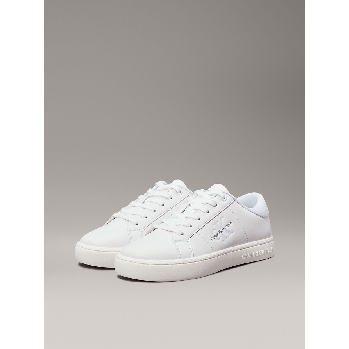 CALVIN KLEIN - Zapatillas de Cuero Classic Cupsole Blanco Calvin Klein