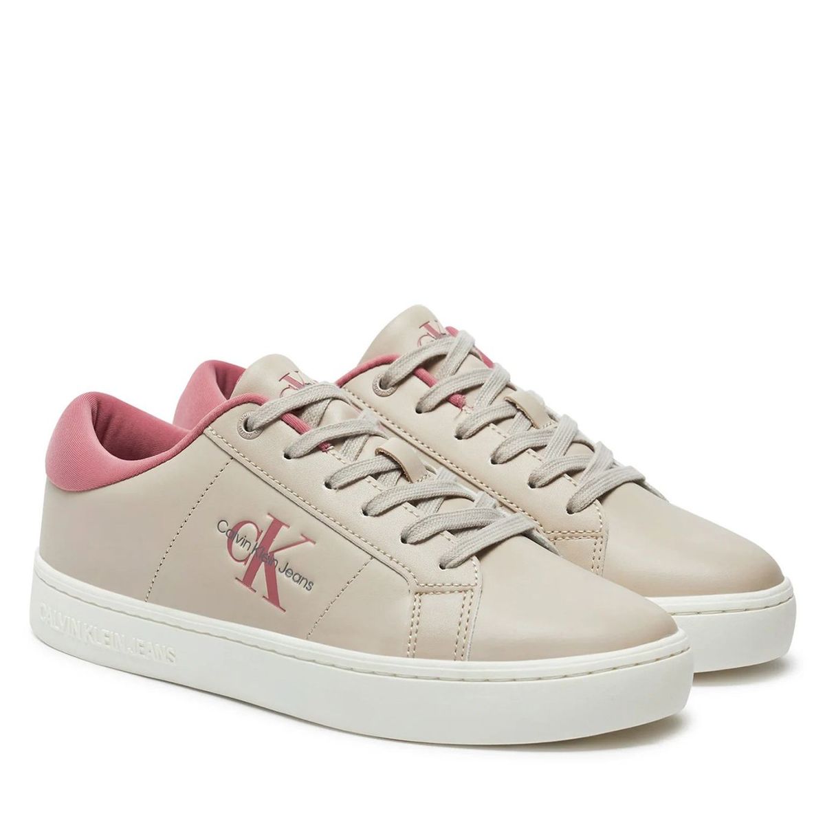CALVIN KLEIN - Zapatillas de Cuero Classic Cupsole Beige Calvin Klein