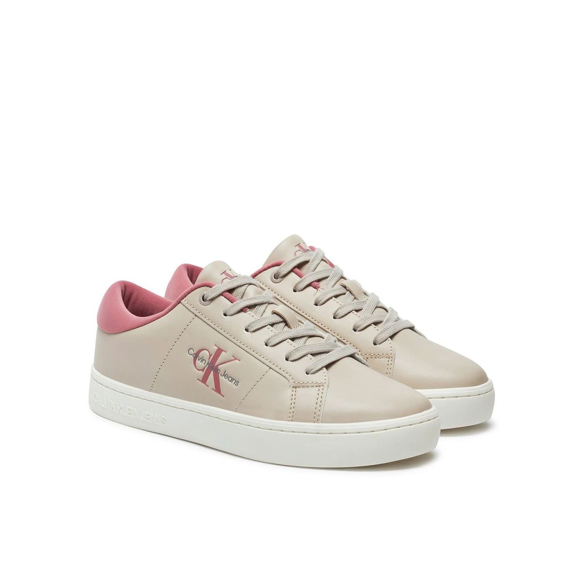 CALVIN KLEIN - Zapatillas de Cuero Classic Cupsole Beige Calvin Klein
