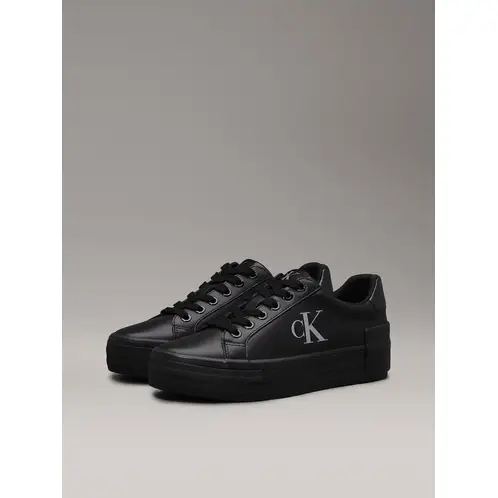 CALVIN KLEIN - Zapatillas de Cuero Vulc Flatform Negro