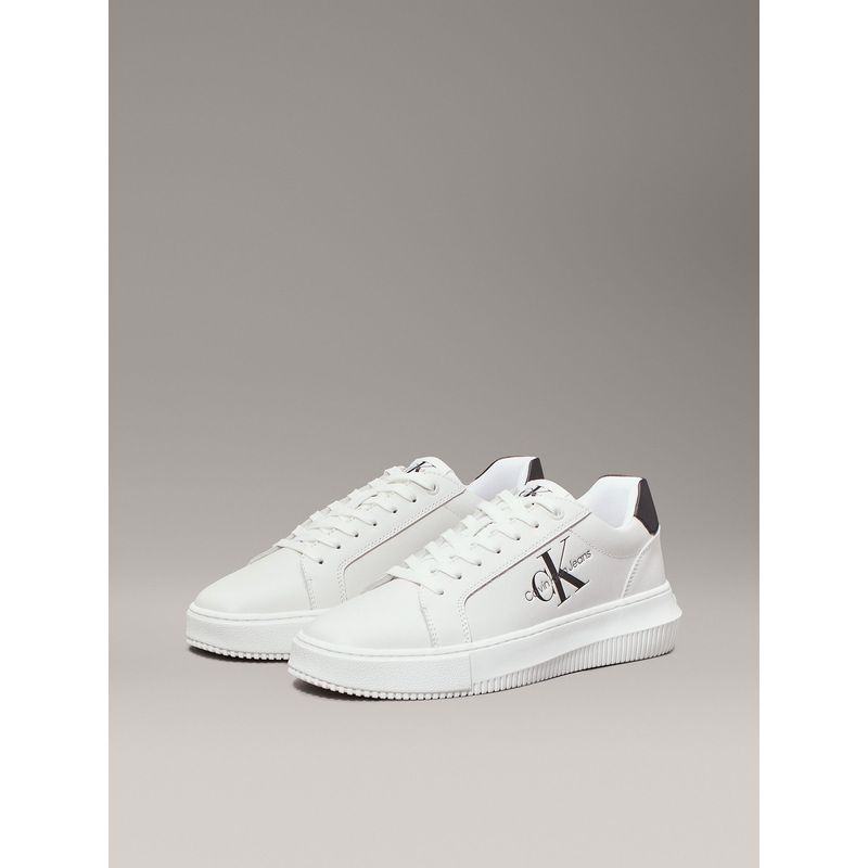 CALVIN KLEIN - Zapatillas de Cuero Chunky Cupsole Mono Blanco Calvin Klein