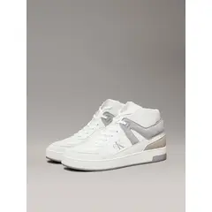 CALVIN KLEIN - Zapatillas de Cuero Basket Cup Mid Blanco