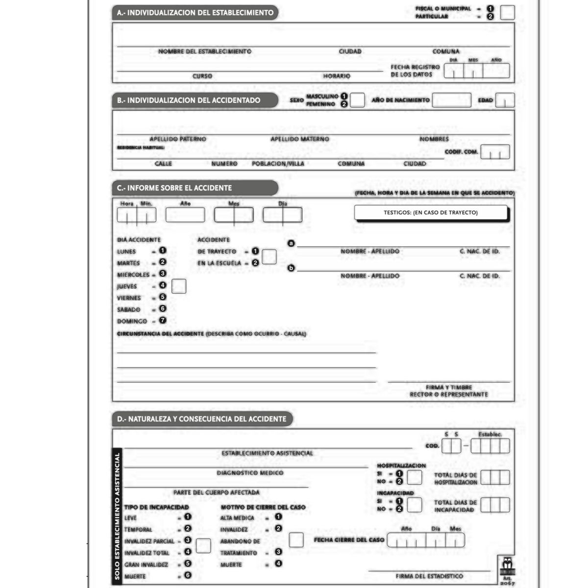 GENERICO - Declaracion Accidente Escolar 5°copia Autocopiado Buho