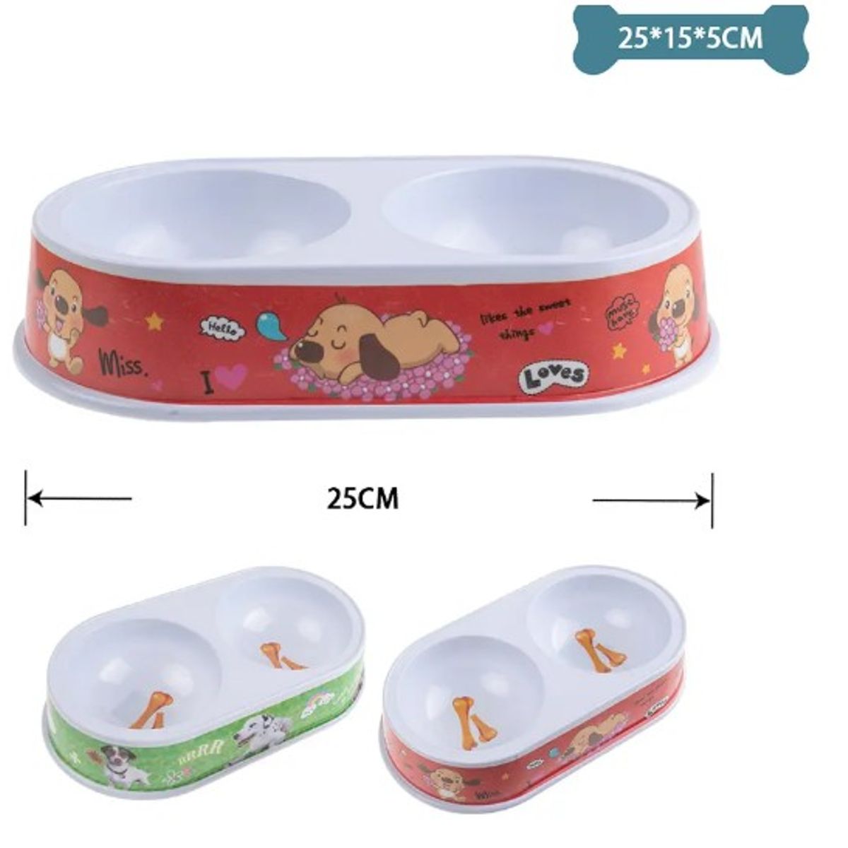 GENERICO - Plato Doble Mediano Diseño Aleatorio 25155Cm