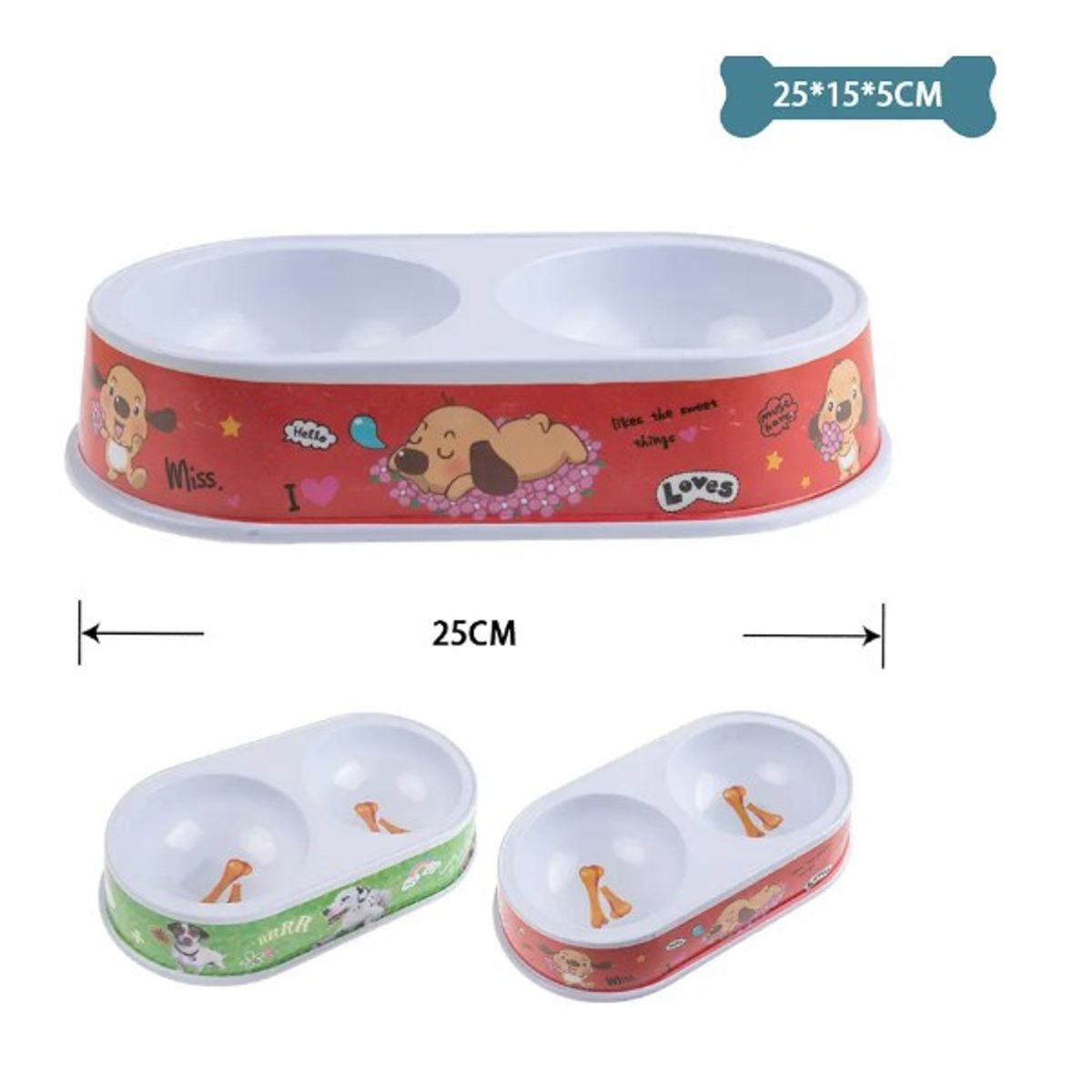 GENERICO - Plato Doble Mediano Diseño Aleatorio 25155Cm