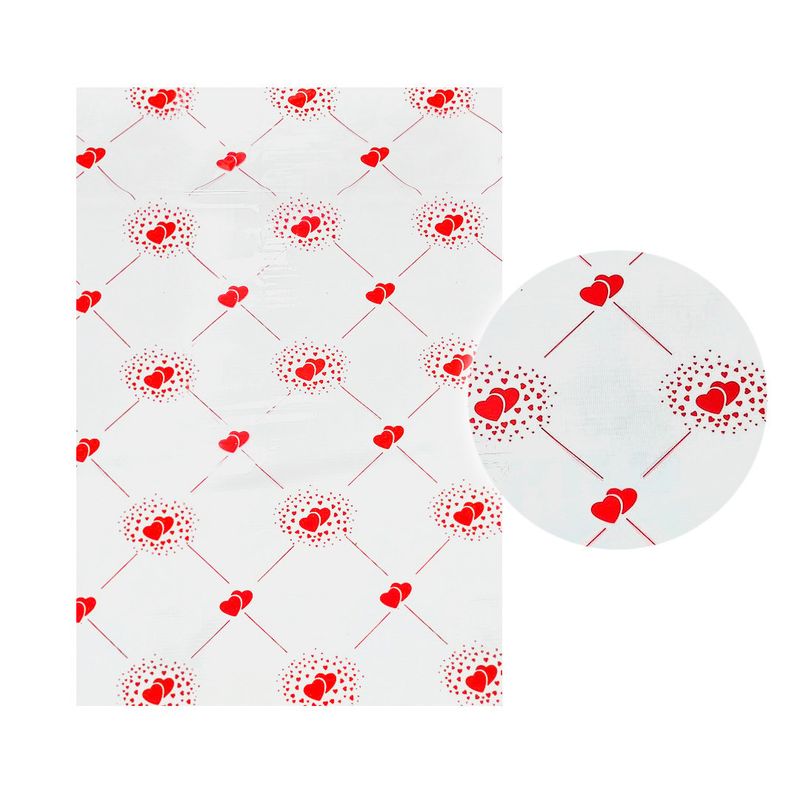 GENERICO - PAPEL CELOFAN 25C 70X100 CORAZON LINEA X50UNI