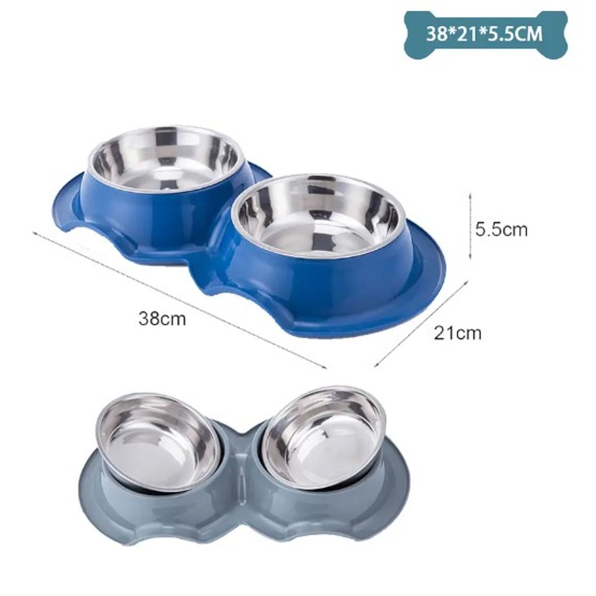 GENERICO - Plato Doble Para Mascotas Color Aleatorio 382155Cm