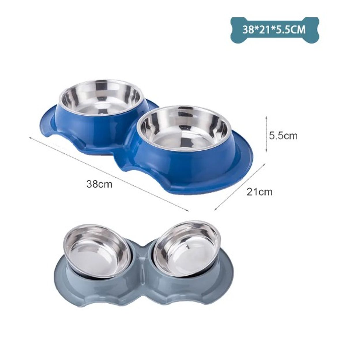 GENERICO - Plato Doble Para Mascotas Color Aleatorio 382155Cm