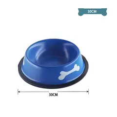 GENERICO - Plato Metálico Para Mascotas Azul Marino 30Cm