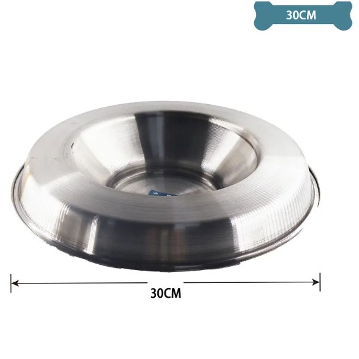 GENERICO - Plato De Acero Inoxidable Para Mascotas 30Cm