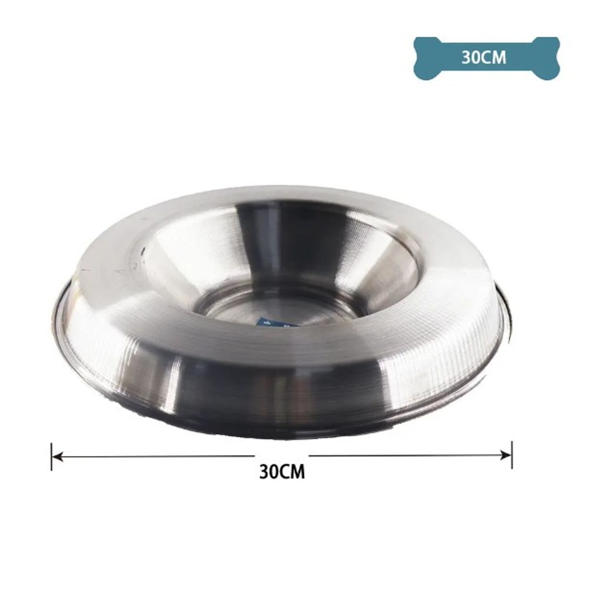 GENERICO - Plato De Acero Inoxidable Para Mascotas 30Cm