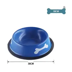GENERICO - Plato Metálico Para Mascotas Azul Marino 38Cm
