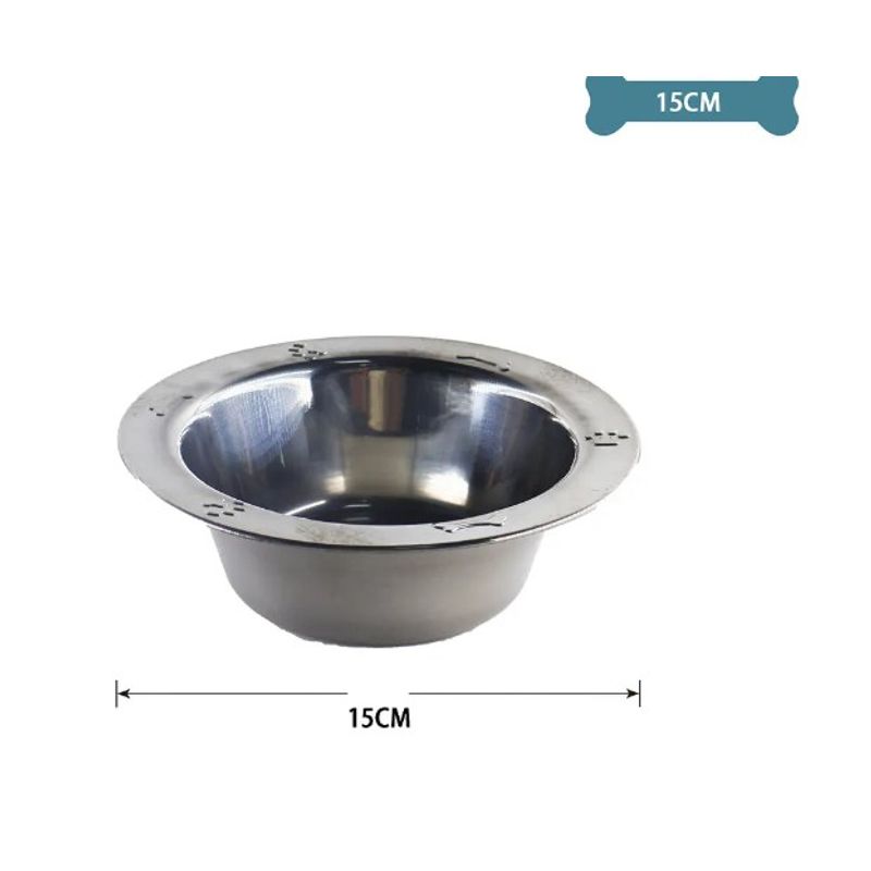 GENERICO - Plato De Acero Inoxidable Para Mascotas 15Cm