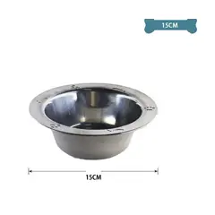 GENERICO - Plato De Acero Inoxidable Para Mascotas 15Cm