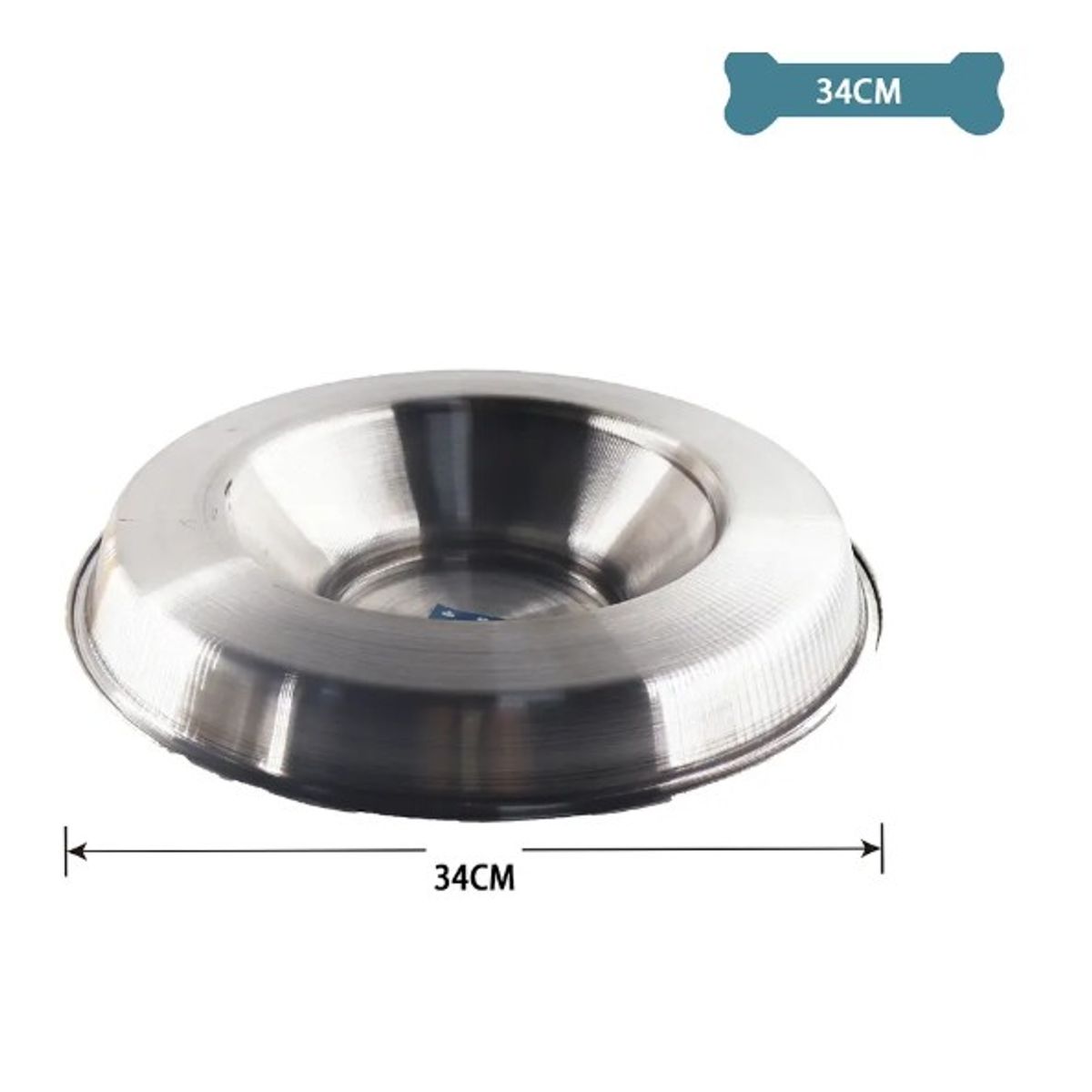 GENERICO - Plato De Acero Inoxidable Para Mascotas 34Cm