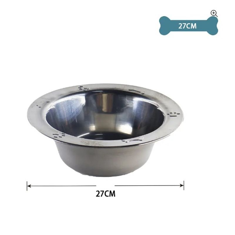 GENERICO - Plato De Acero Inoxidable Para Mascotas 27Cm