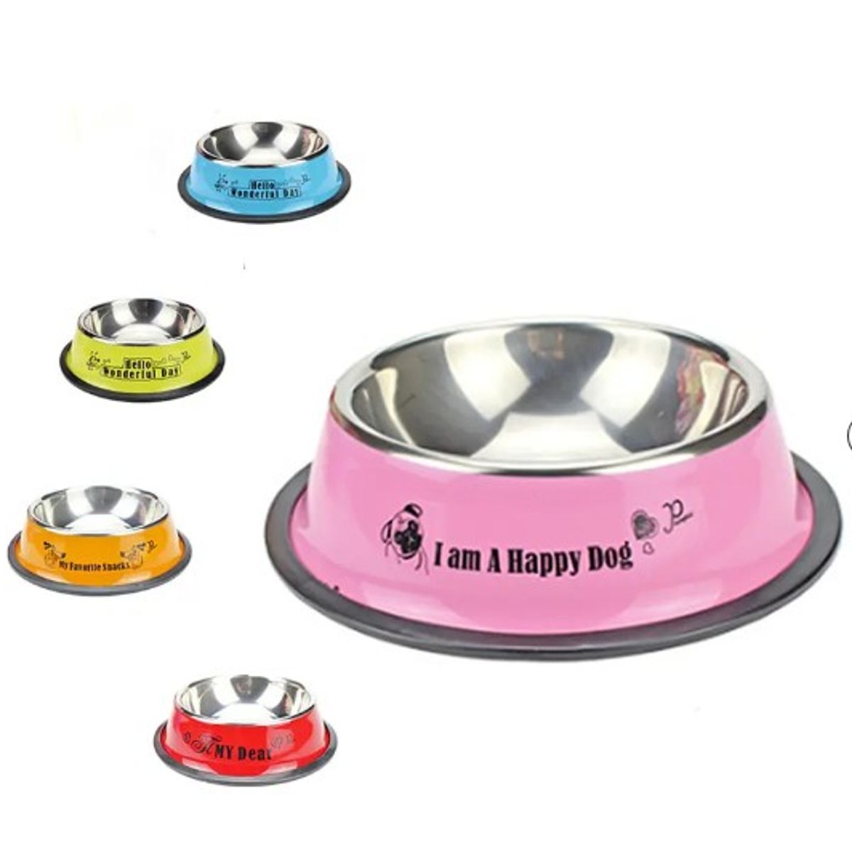 GENERICO - Plato Metálico 18Cm Color Aleatorio Para Mascotas