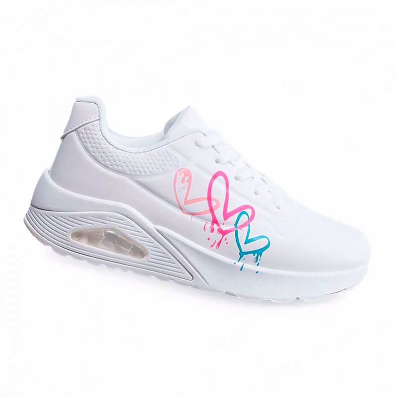 PAND G - Zapatillas Blancas Urbanas Casual con Corazones tallas 36 al 41 7624