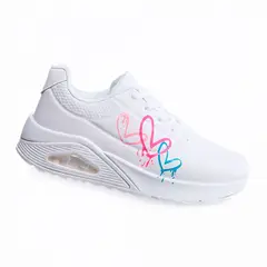 PAND G - Zapatillas Blancas Urbanas Casual con Corazones tallas 36 al 41 7624