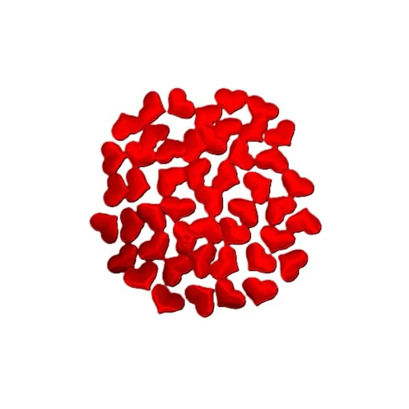 GENERICO - PETALOS CORAZON ROJO 5CM 25PCS