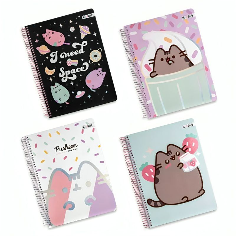 PUSHEEN - PACK 4PCS CUADERNO PUSHEEN 3 MATERIAS