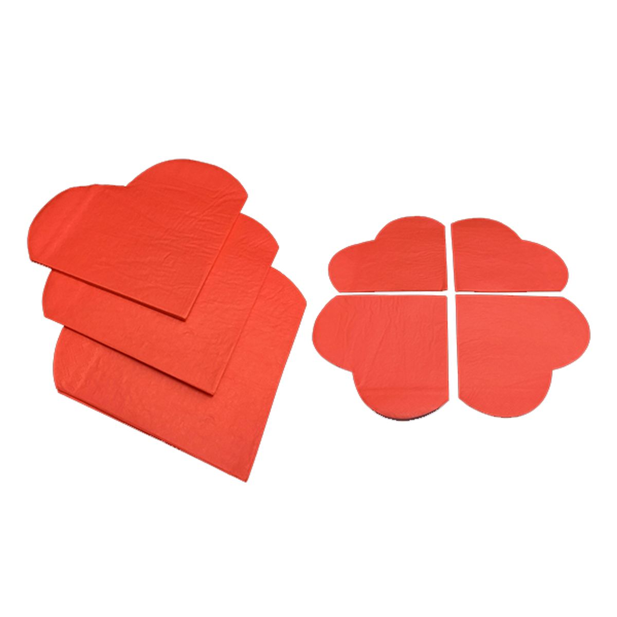 GENERICO - SERVILLETA CORAZON ROJO 33X33 X20 UNI