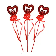 GENERICO - STICK SAN VALENTIN CORAZON DOBLE ESCARCHA X12 UNI