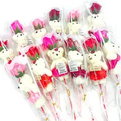 GENERICO - STICK SAN VALENTIN OSO CON ROSA X12 UNI