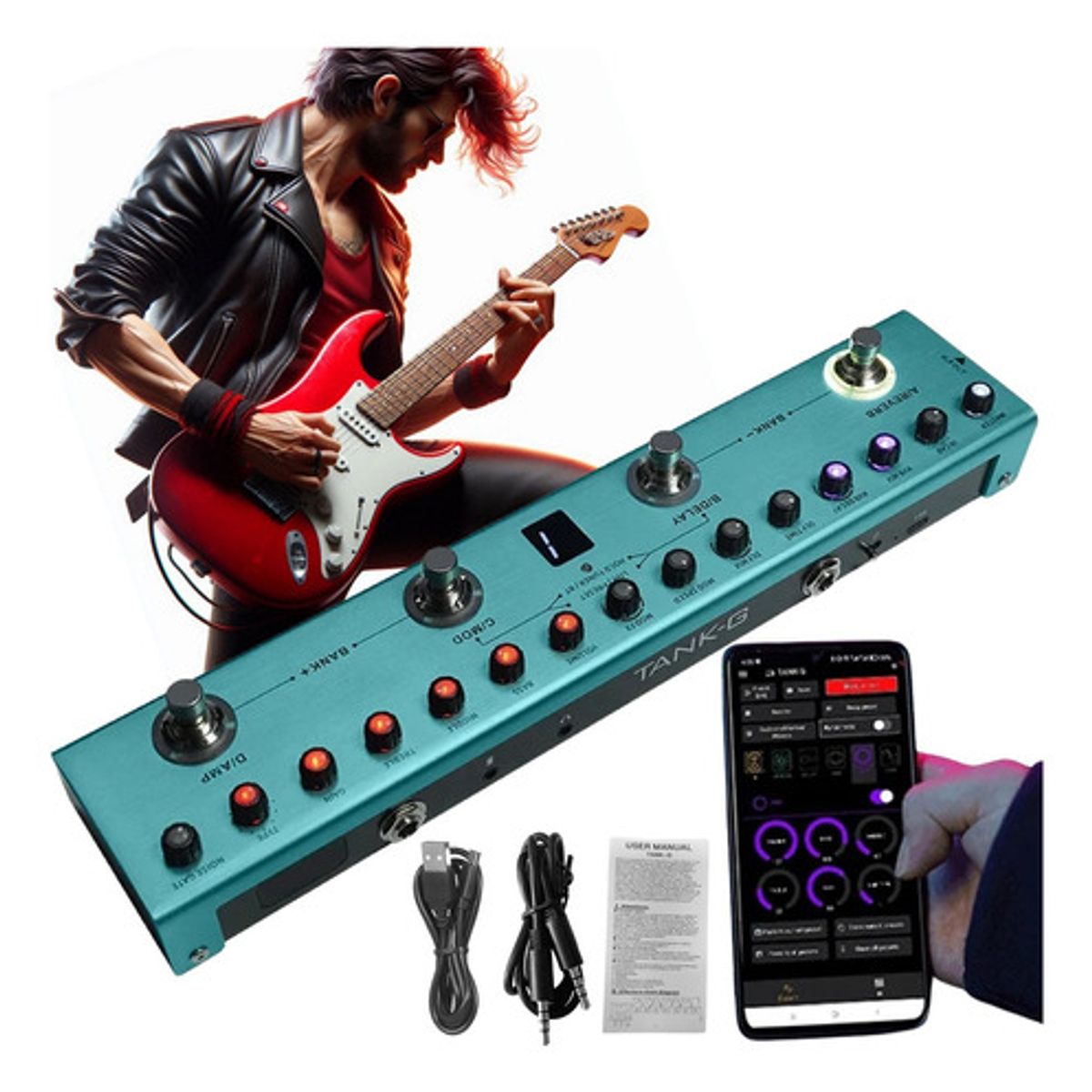 GENERICO - Pedalera 36 Efectos Guitarra Eléctrica Multiefectos Portátil