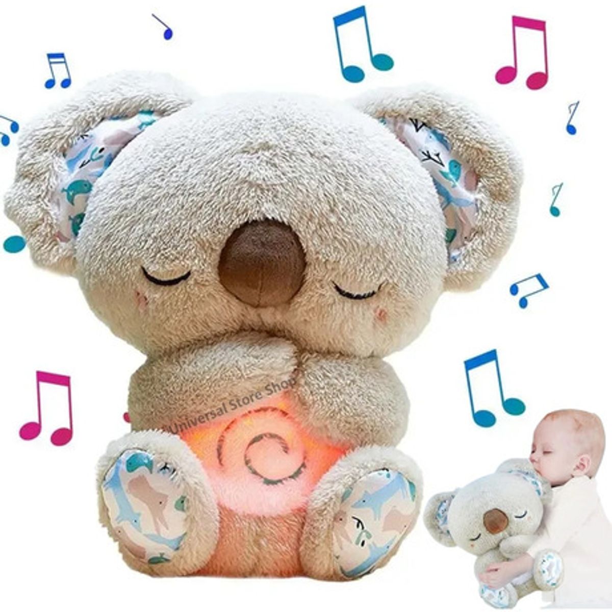 GENERICO - Koala Respira Real Peluche Calma Bebé Dormir Sueño Relajante