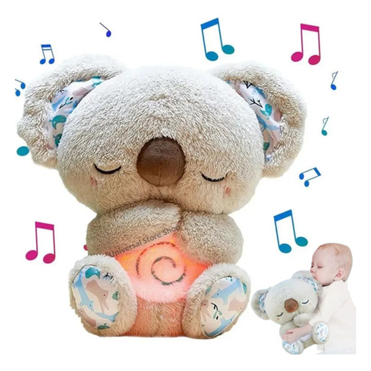 GENERICO - Koala Respira Real Peluche Calma Bebé Dormir Sueño Relajante