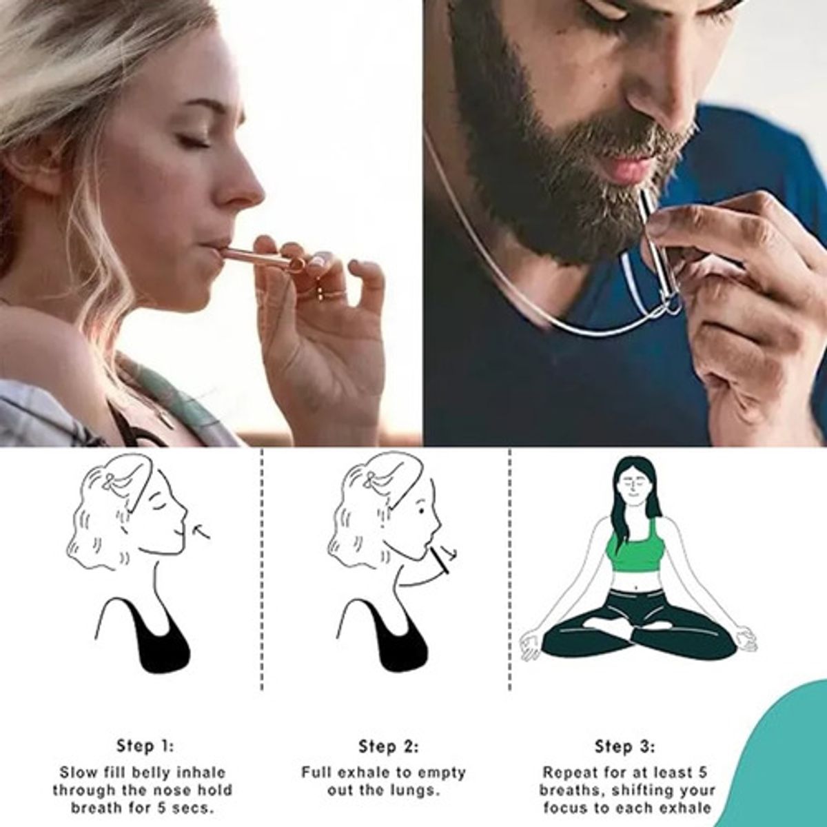 GENERICO - Collar Aliviar Ansiedad Estrés Relaja Respiración Consciente