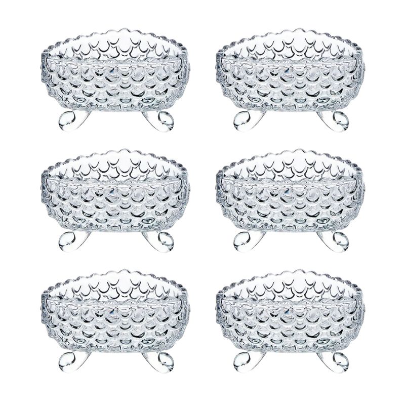 GENERICO - Set De 6 Bowls De Vidrio Con Diseño Elegante Texturizado