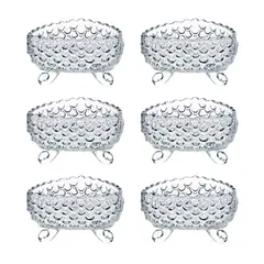 GENERICO - Set De 6 Bowls De Vidrio Con Diseño Elegante Texturizado