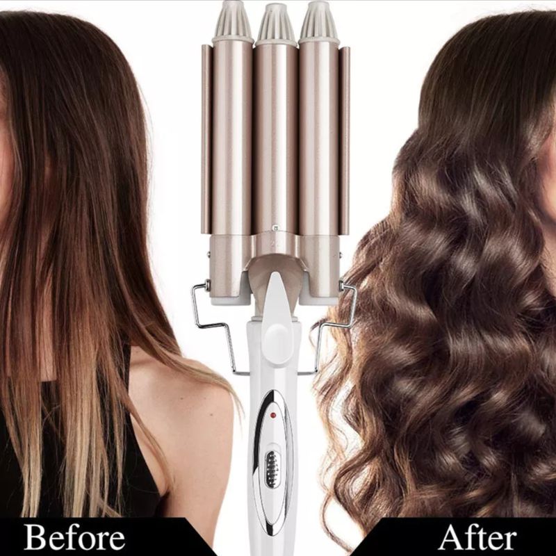 GENERICO - Ondulador Triple Rizador Cabello Pelo 3 Tubos Profesional