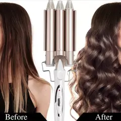 GENERICO - Ondulador Triple Rizador Cabello Pelo 3 Tubos Profesional